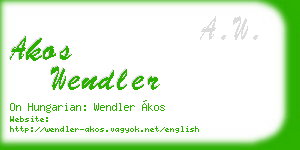 akos wendler business card